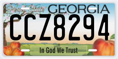 GA license plate CCZ8294
