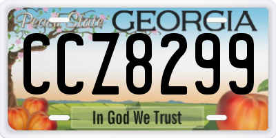 GA license plate CCZ8299