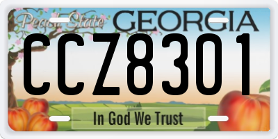 GA license plate CCZ8301