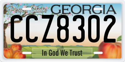 GA license plate CCZ8302