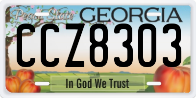 GA license plate CCZ8303