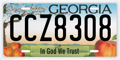 GA license plate CCZ8308