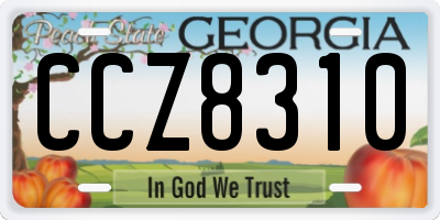 GA license plate CCZ8310