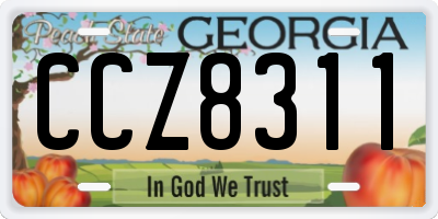 GA license plate CCZ8311