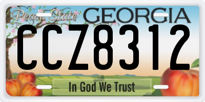 GA license plate CCZ8312
