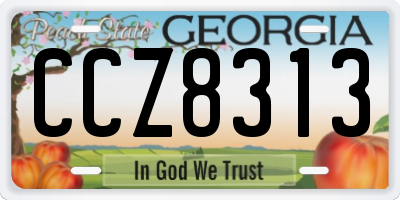 GA license plate CCZ8313
