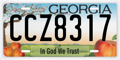 GA license plate CCZ8317
