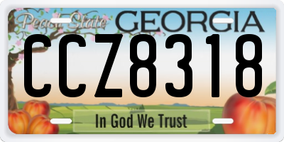 GA license plate CCZ8318