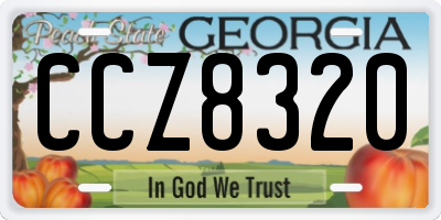 GA license plate CCZ8320