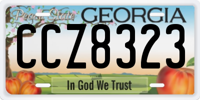 GA license plate CCZ8323