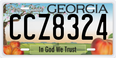 GA license plate CCZ8324