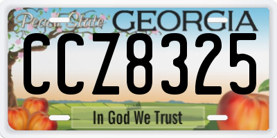 GA license plate CCZ8325