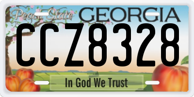 GA license plate CCZ8328