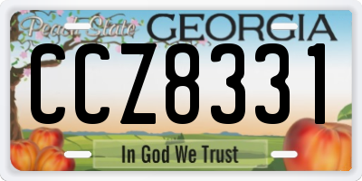 GA license plate CCZ8331