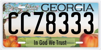 GA license plate CCZ8333