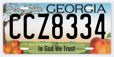 GA license plate CCZ8334