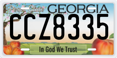 GA license plate CCZ8335