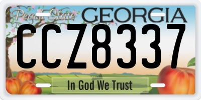 GA license plate CCZ8337