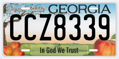 GA license plate CCZ8339