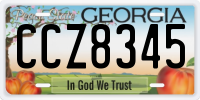 GA license plate CCZ8345
