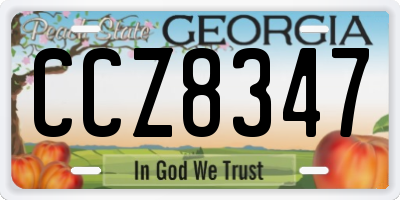 GA license plate CCZ8347