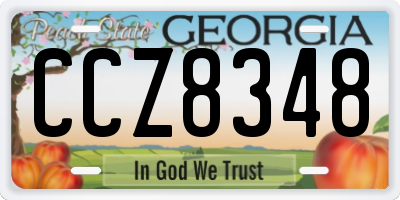 GA license plate CCZ8348
