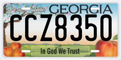 GA license plate CCZ8350