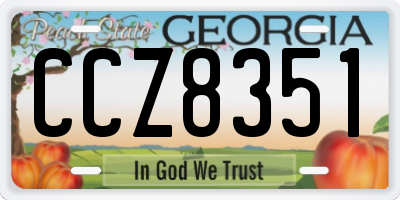 GA license plate CCZ8351