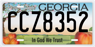 GA license plate CCZ8352
