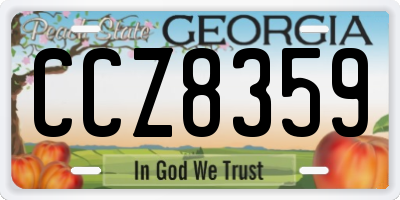 GA license plate CCZ8359