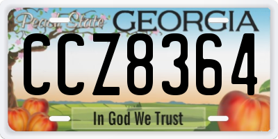 GA license plate CCZ8364