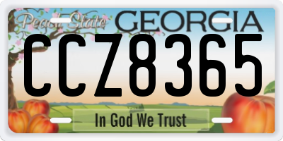 GA license plate CCZ8365