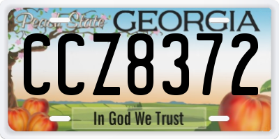 GA license plate CCZ8372