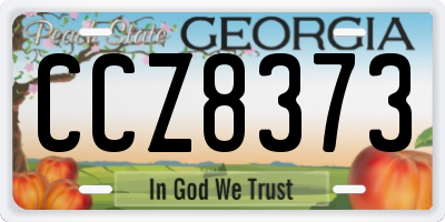 GA license plate CCZ8373