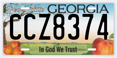 GA license plate CCZ8374