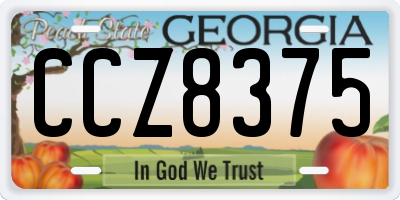 GA license plate CCZ8375