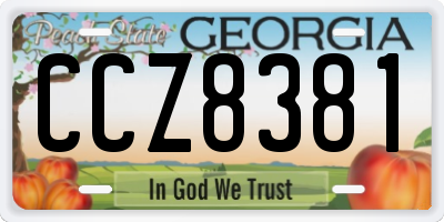 GA license plate CCZ8381