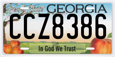 GA license plate CCZ8386