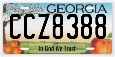 GA license plate CCZ8388