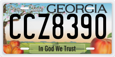 GA license plate CCZ8390