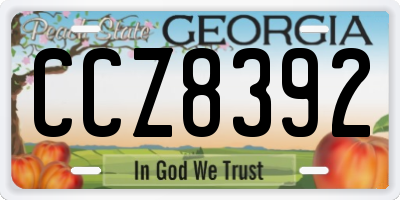 GA license plate CCZ8392