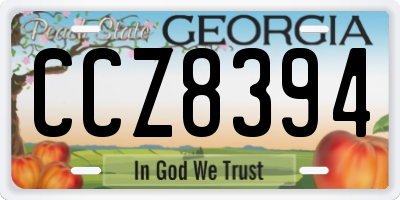 GA license plate CCZ8394