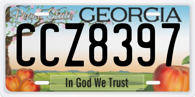 GA license plate CCZ8397