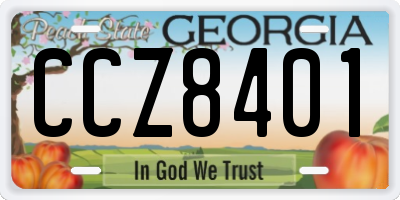 GA license plate CCZ8401