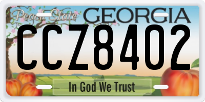 GA license plate CCZ8402