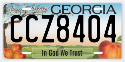 GA license plate CCZ8404