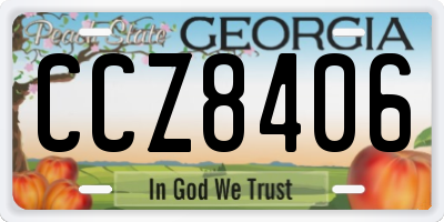 GA license plate CCZ8406