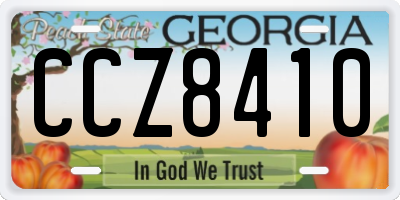 GA license plate CCZ8410
