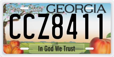 GA license plate CCZ8411