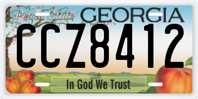 GA license plate CCZ8412